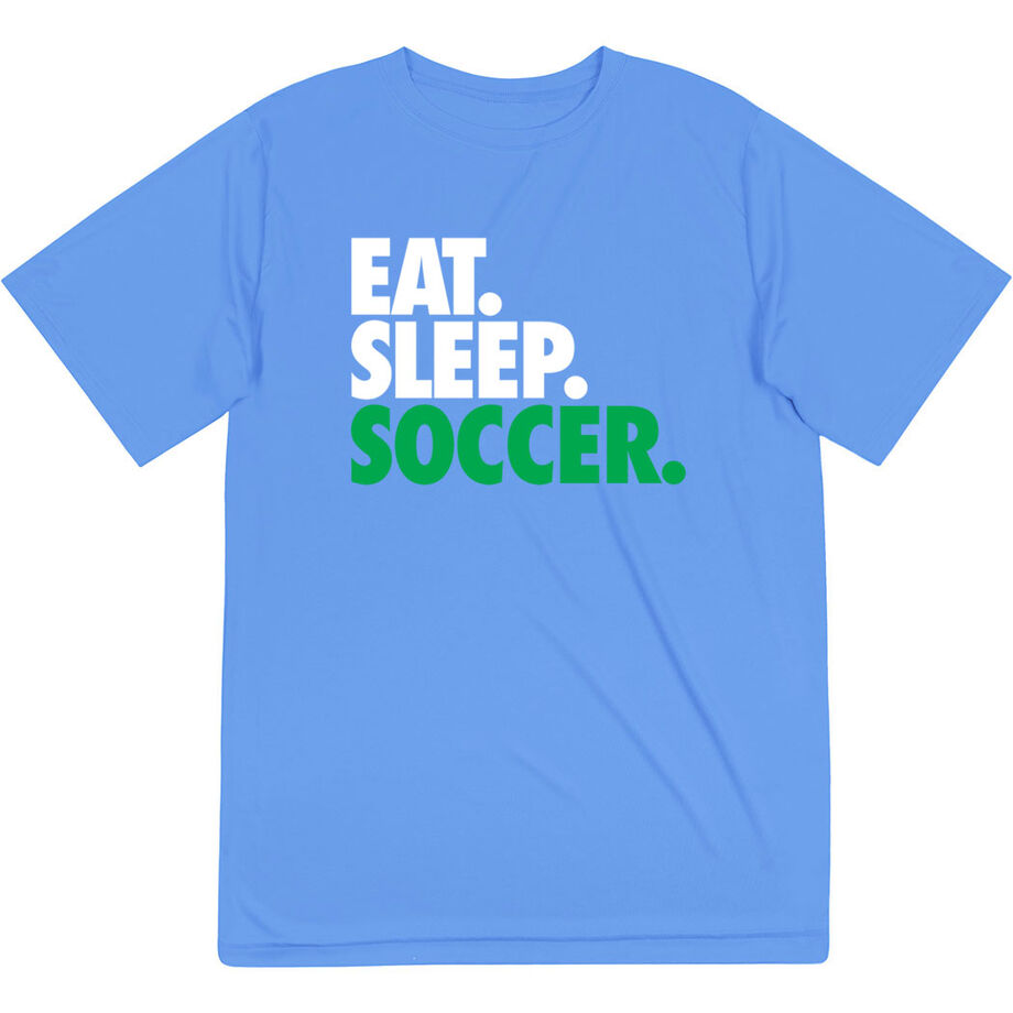 Soccer Short Sleeve Performance Tee - Eat. Sleep. Soccer. - Personalization Image
