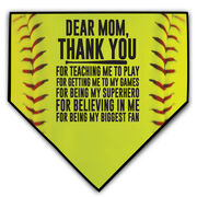 Softball Home Plate Plaque - Dear Mom