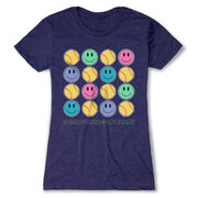 Softball Women's Everyday Tee - Softball Makes Me Happy