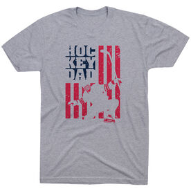 Hockey T-Shirt Short Sleeve - Hockey Dad American Flag
