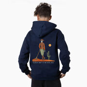 Guys Lacrosse Hooded Sweatshirt - Slingin Heat In The High Noon (Back Design)
