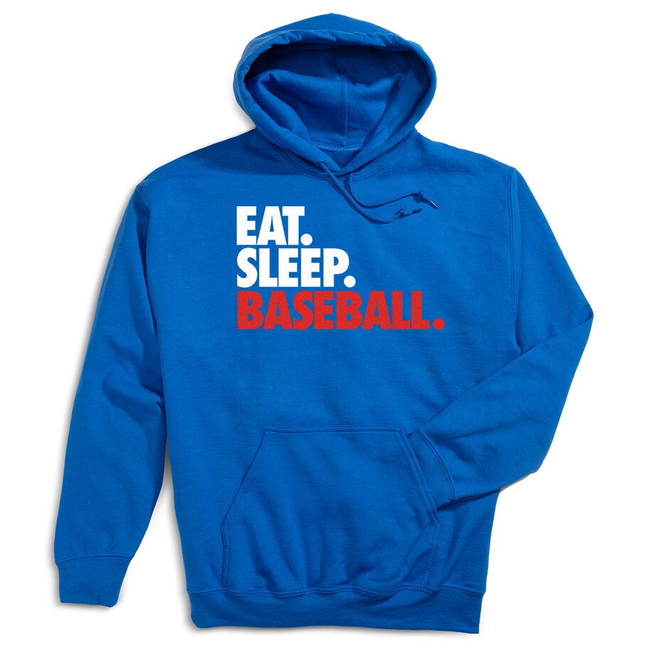 Baseball Hooded Sweatshirt - Eat. Sleep. Baseball. - Personalization Image
