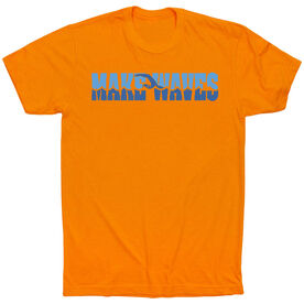 Swimming Short Sleeve T-Shirt - Make Waves [Youth X-Large/Orange] - SS