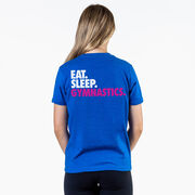 Gymnastics Short Sleeve T-Shirt - Eat. Sleep. Gymnastics. (Back Design)