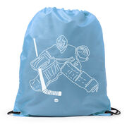 Hockey Drawstring Backpack - Hockey Goalie Sketch