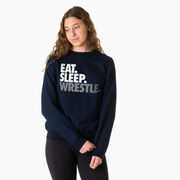 Wrestling Crewneck Sweatshirt - Eat Sleep Wrestle (Stack)