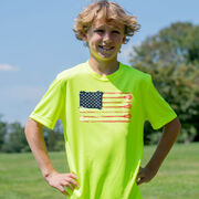 Guys Lacrosse Short Sleeve Performance Tee - American Flag