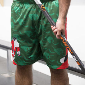 Hockey Beckett&trade; Shorts - Slap Shot Santa Christmas