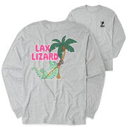 Guys Lacrosse Tshirt Long Sleeve - Lax Lizard (Back Design)