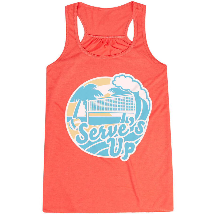 Volleyball Flowy Racerback Tank Top - Serve's Up