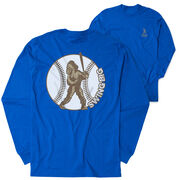 Baseball Tshirt Long Sleeve - Baseball Bigfoot (Back Design)
