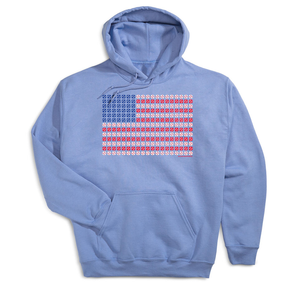 Baseball Hooded Sweatshirt - Patriotic Baseball