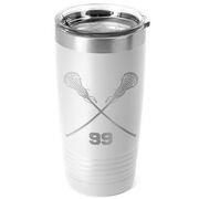 Girls Lacrosse 20 oz. Double Insulated Tumbler - Personalized Crossed Sticks