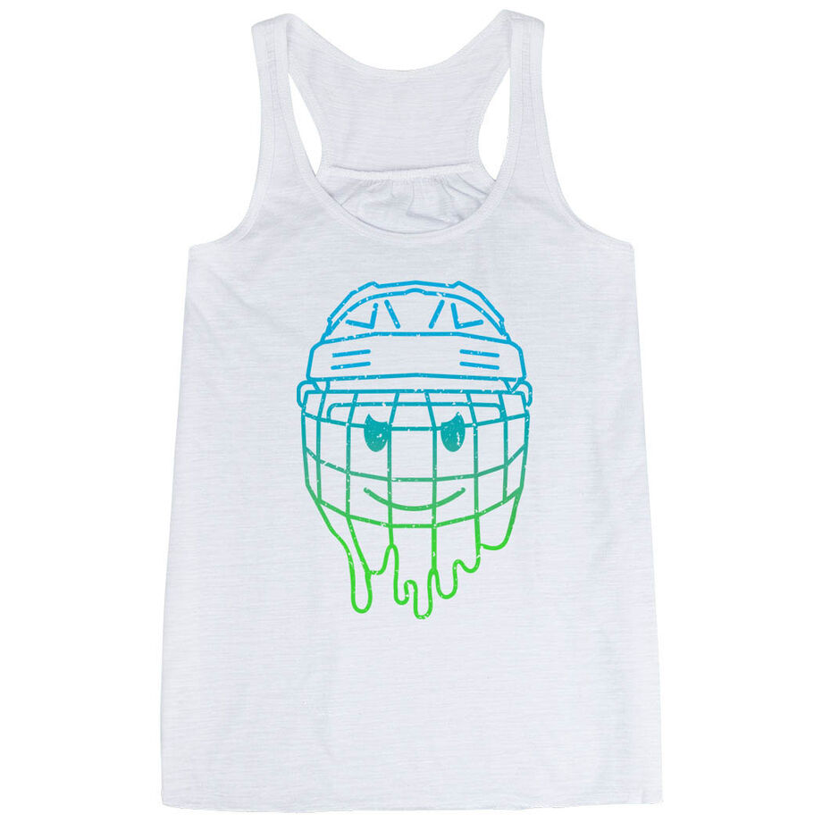 Hockey Flowy Racerback Tank Top - Have An Ice Day Smiley