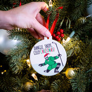 Hockey Round Ceramic Ornament - Dangle Snipe Celly Christmas!
