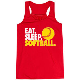 Softball Flowy Racerback Tank Top - Eat Sleep Softball