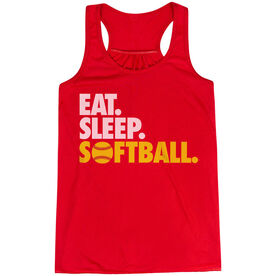 Softball Flowy Racerback Tank Top - Eat Sleep Softball