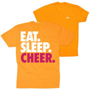 Cheerleading Short Sleeve T-Shirt - Eat Sleep Cheer (Back Design)