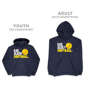 Softball Hooded Sweatshirt - Eat. Sleep. Softball.