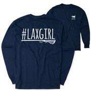 Girls Lacrosse Tshirt Long Sleeve - #LAXGIRL (Back Design)