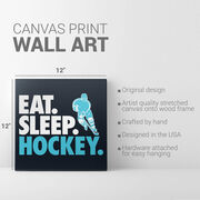 Hockey Canvas Wall Art - Eat Sleep Hockey