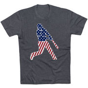 Baseball T-Shirt Short Sleeve - Baseball Stars and Stripes Player