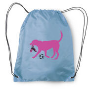 Soccer Drawstring Backpack Sasha the Soccer Dog