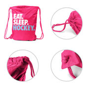 Hockey Drawstring Backpack Eat. Sleep. Hockey.