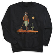 Guys Lacrosse Crewneck Sweatshirt - Slingin Heat In The High Noon