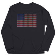 Baseball Long Sleeve Performance Tee - Patriotic Baseball