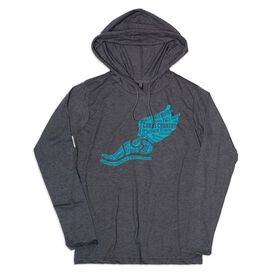Men's Cross Country Lightweight Hoodie - Winged Foot Inspirational Words