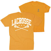 Guys Lacrosse Short Sleeve T-Shirt - Crossed Sticks (Back Design)