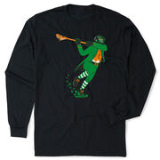 Guys Lacrosse Tshirt Long Sleeve - Lacrosse Leprechaun