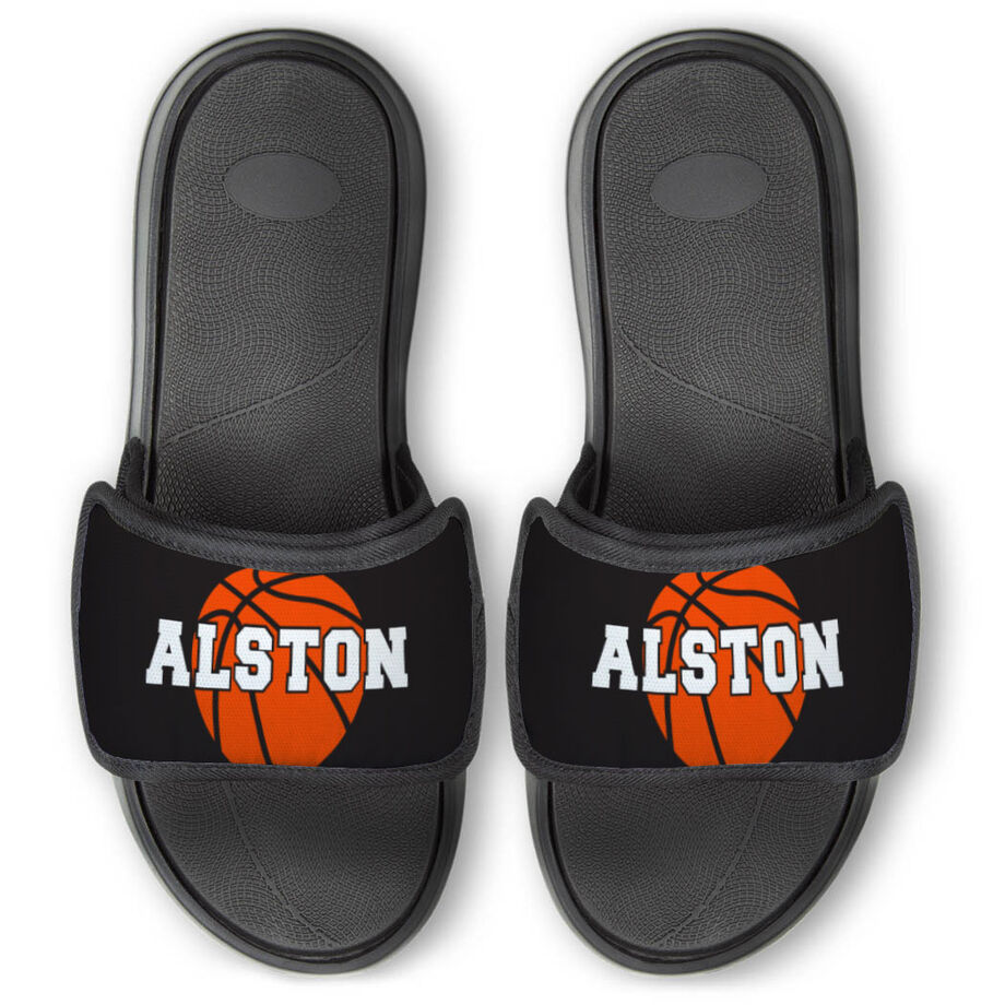 Basketball Repwell&reg; Slide Sandals - Basketball with Text