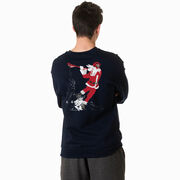 Guys Lacrosse Crewneck Sweatshirt - Santa Laxer (Back Design)