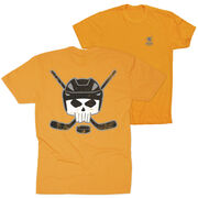 Hockey Short Sleeve Tee - Hockey Helmet Skull (Back Design)