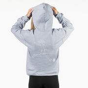 Soccer Hooded Sweatshirt - Soccer Girl Player Sketch (Back Design)