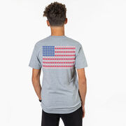 Softball/Baseball Short Sleeve T-Shirt - Patriotic Baseball (Back Design)