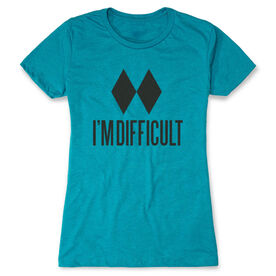 Skiing & Snowboarding Women's Everyday Tee - I'm Difficult [Adult Medium/Teal] - SS