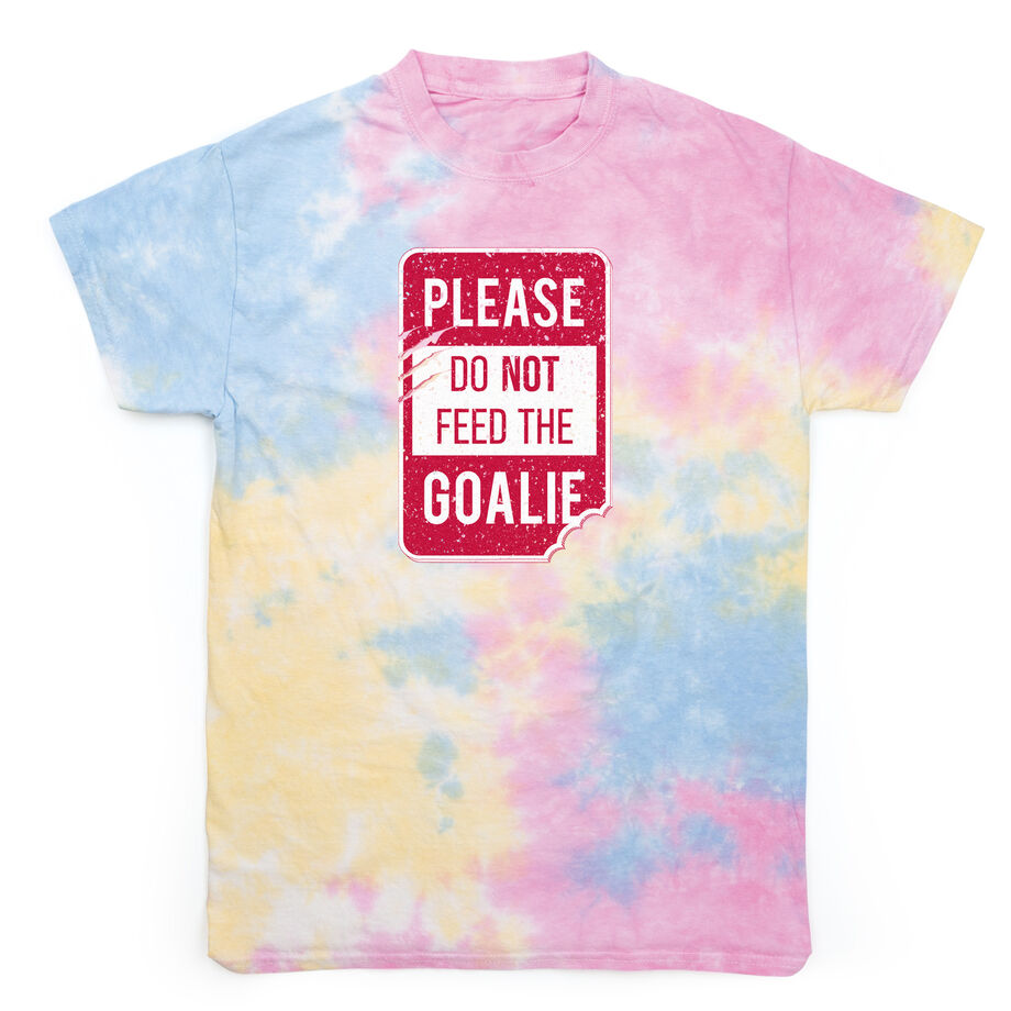 Hockey Short Sleeve T-Shirt - Don't Feed the Goalie Tie Dye
