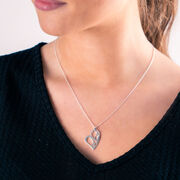 Sterling Silver 26.2 Marathon Heart Necklace
