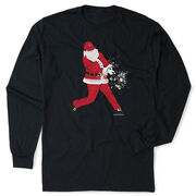 Baseball Tshirt Long Sleeve - Home Run Santa