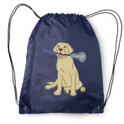 Girls Lacrosse Drawstring Backpack - Chase The Lax Dog 