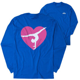 Gymnastics Tshirt Long Sleeve - Gymnast Heart (Back Design)