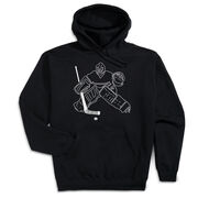 Hockey Hooded Sweatshirt - Hockey Goalie Sketch