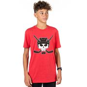 Hockey Short Sleeve Tee - Hockey Helmet Skull