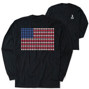 Baseball Tshirt Long Sleeve - Patriotic Baseball  (Back Design)