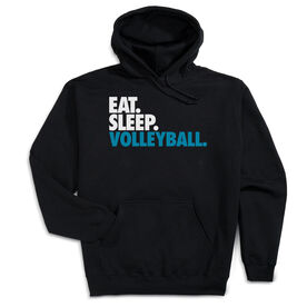 Volleyball Hooded Sweatshirt - Eat. Sleep. Volleyball. [Youth Medium/Black] - SS