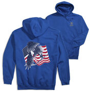 Hockey Hooded Sweatshirt - Hockey Eagle (Back Design) 