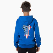 Guys Lacrosse Hooded Sweatshirt - Patriotic Stick (Back Design)